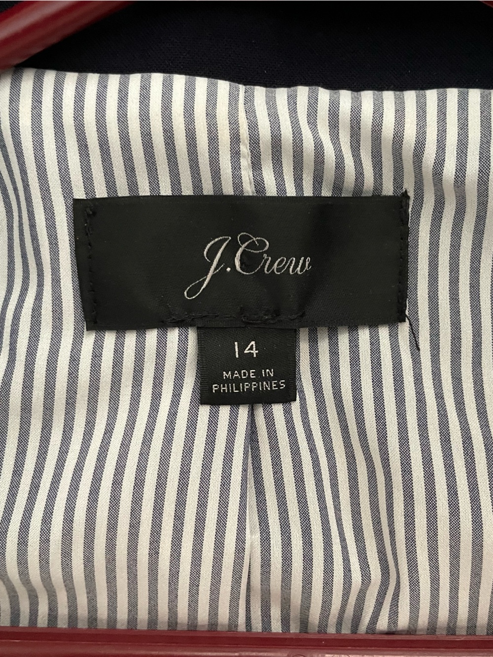 J. Crew Mayfair Navy Peplum Back Blazer 14 - Picture 6 of 7
